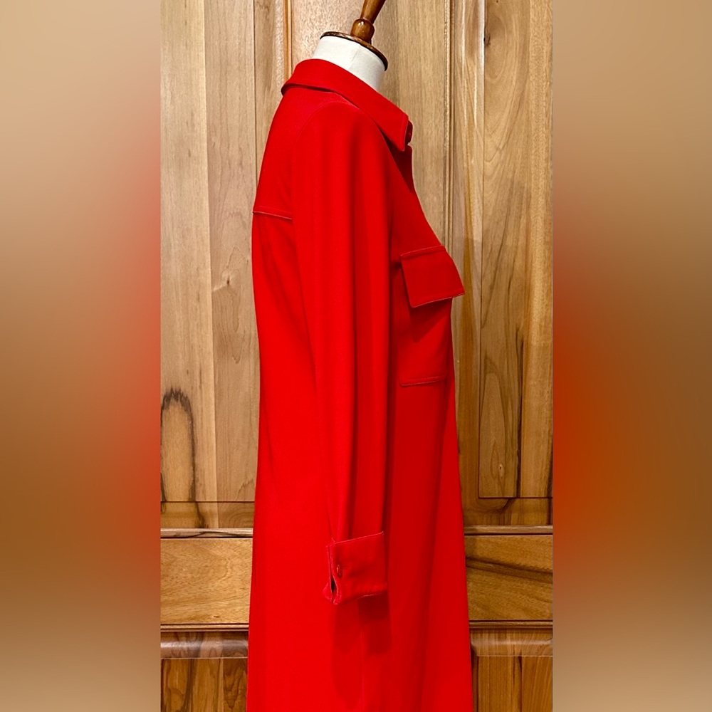 Linda Allard - Tracy Ellen - Vivid Red Jersey Knit Long-Sleeve Dress - EUC - 4 - Picture 13 of 13